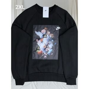 •RARE• Nike Black AF1 Masterpiece Graphic Crewneck Sweatshirt with Pigeons • XXL